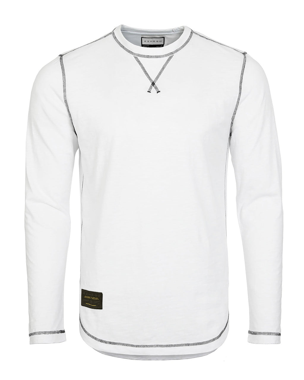 Signature Classic Long Sleeve Crew Neck T-Shirt for Men - White