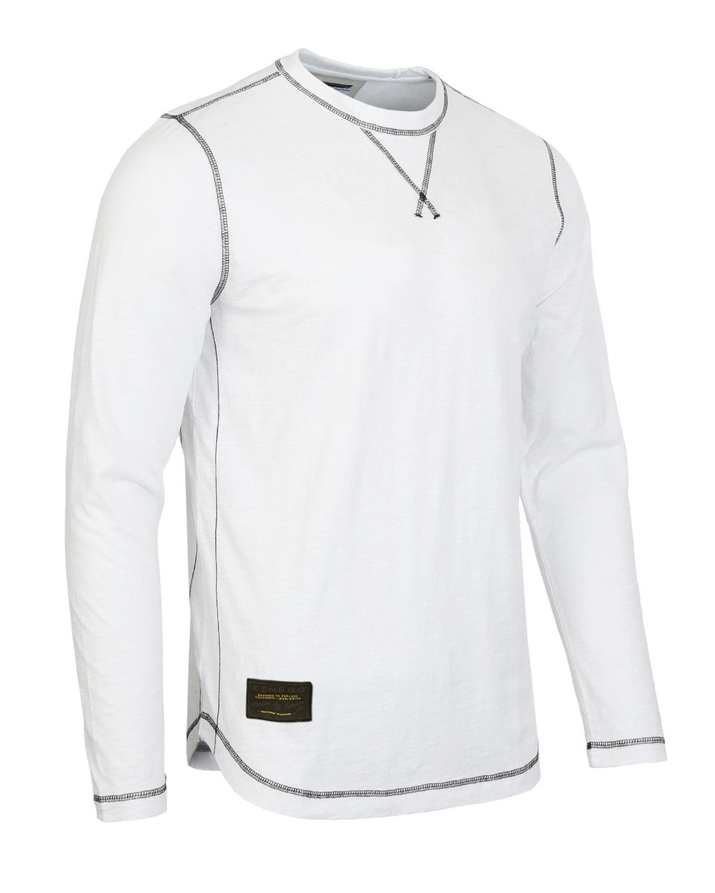 Signature Classic Long Sleeve Crew Neck T-Shirt for Men - White