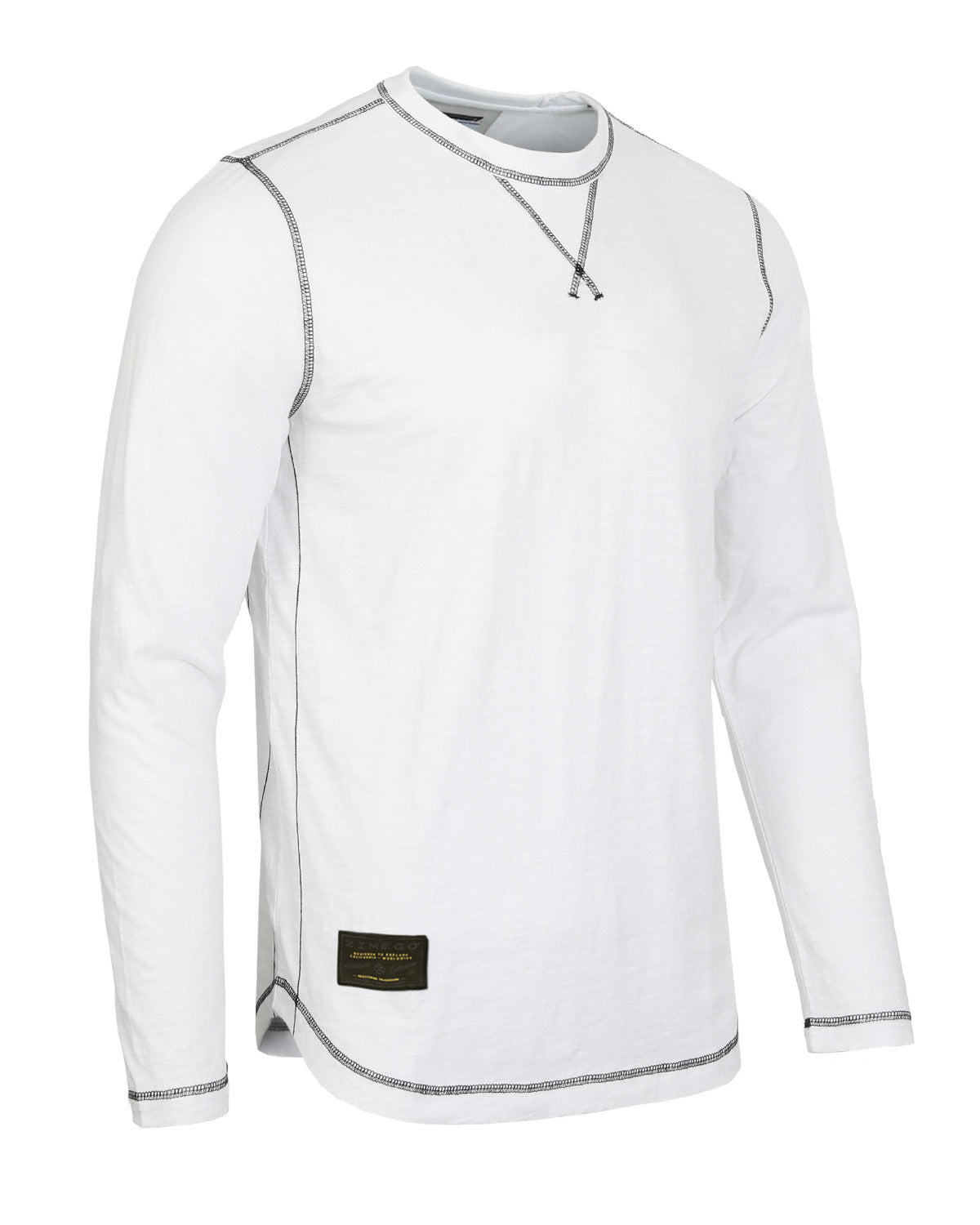 Signature Classic Long Sleeve Crew Neck T-Shirt for Men - White